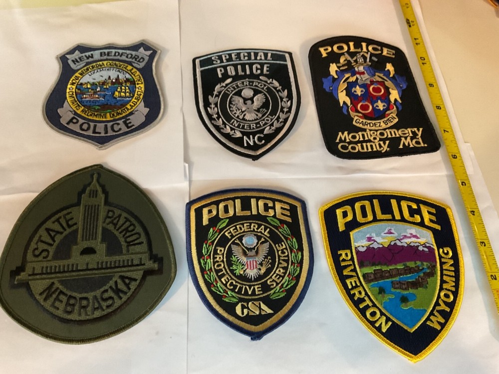 Police , Law Enforcement collectable Embroidered Patch Set 6 pieces.