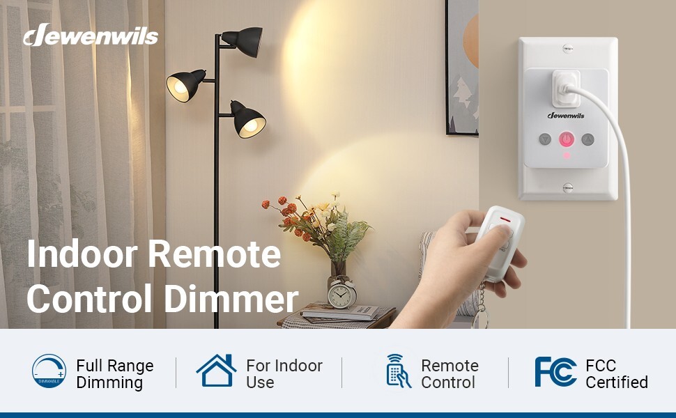 DEWENWILS Dimmer Switches for Led Lights Wireless Remote Light Dimmer 100FTRange