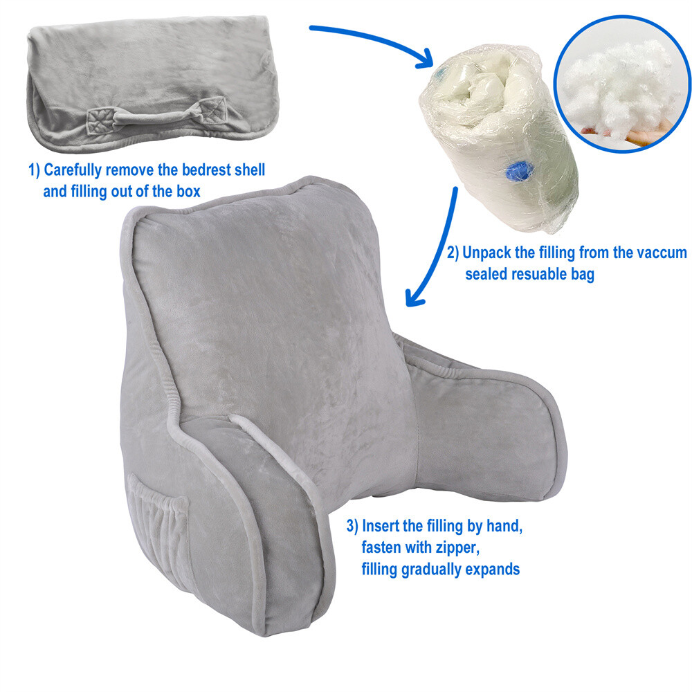 Super Soft Plush Backrest Pillow Bed Cushion Support Reading Back Rest Arm Chair