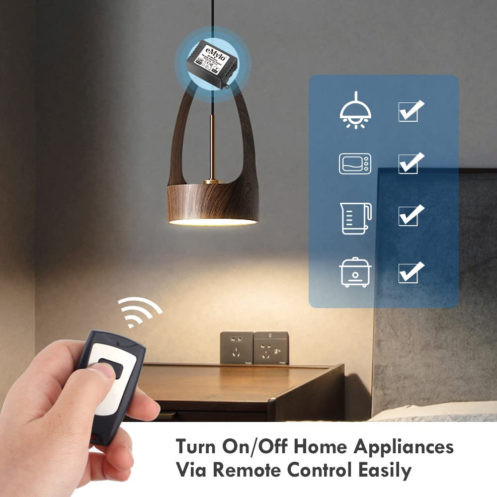 Emylo Wireless Remote Switch RF DC 12V 1 Channel One Relay Light Switch Transmit