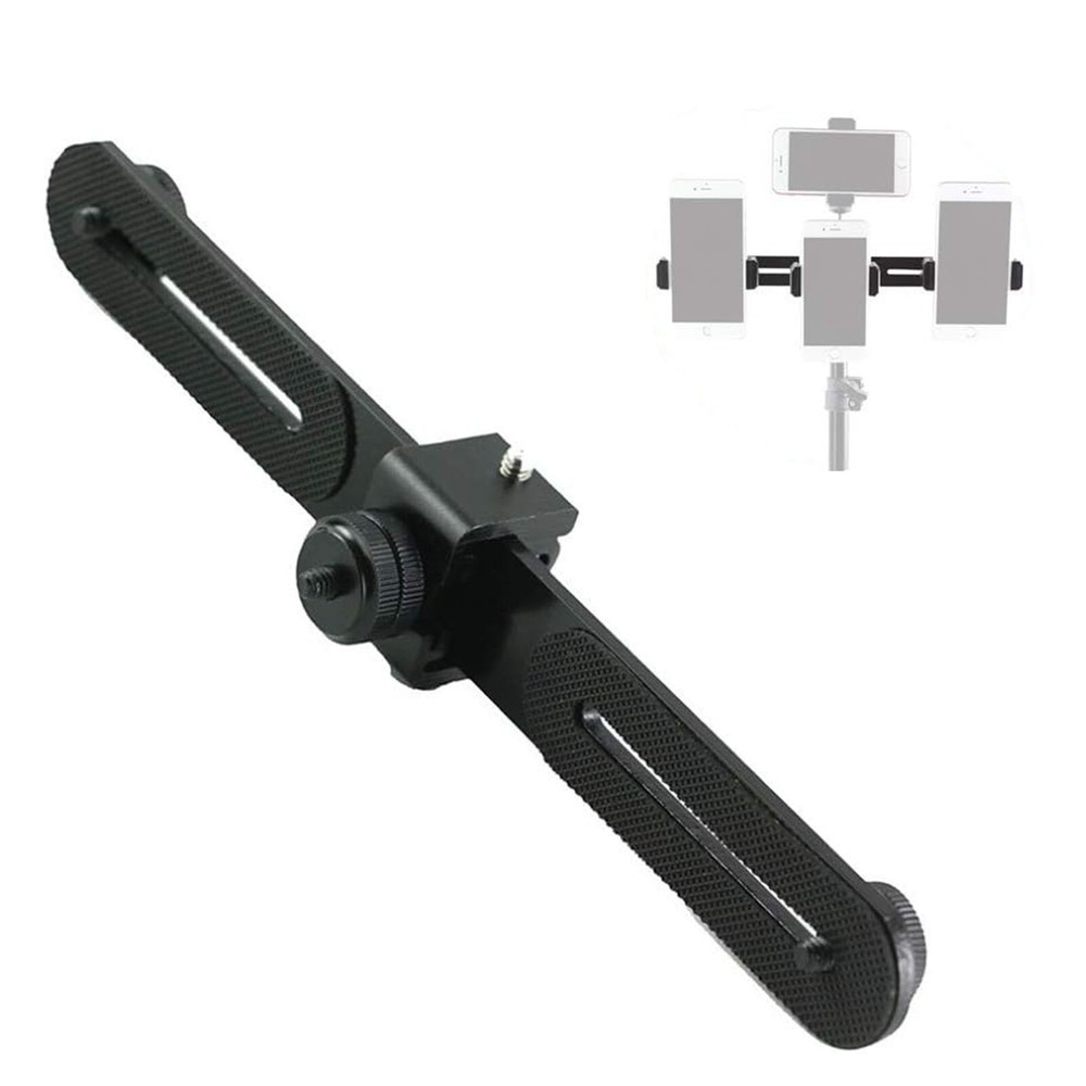 1/4" Screw Triple Straight Tripod Bracket Mount Bar for DSLR Camera Flash Light