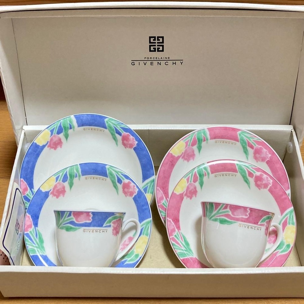 Givenchy Porcelaine Cup Saucer Plate Pair Set