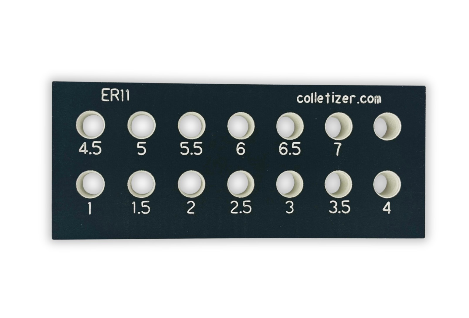 ER11 Collet "Blank", OR Engraved Inch, OR Metric Set Rack, Made of Rustproof PVC