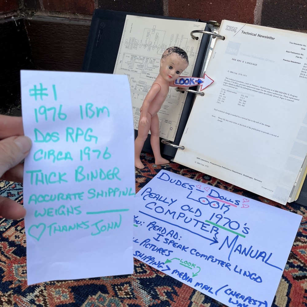 Holy Moly 1976 IBM DOS RPG 2 Computer Program Manual Thick Binder, Rare Book