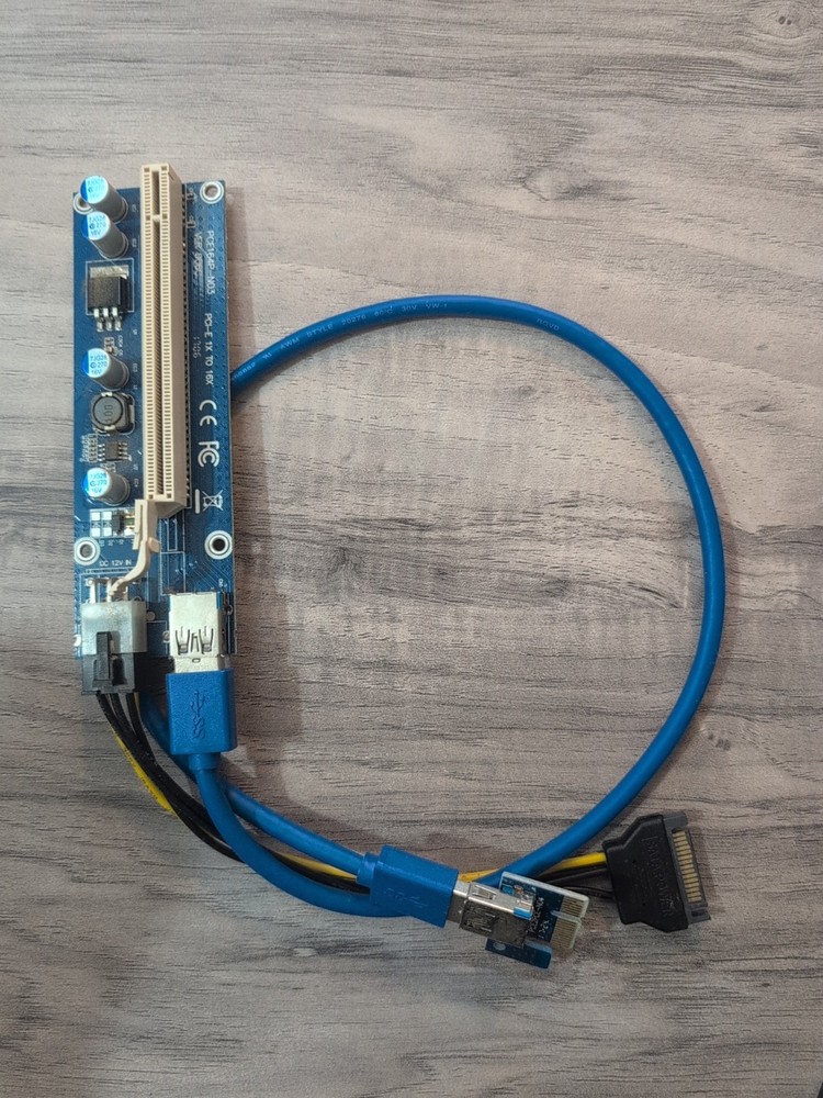 PCI-E 1x to 16x Powered USB 3.0 Crypto Mining GPU Riser Extender Adapter 6 Piece