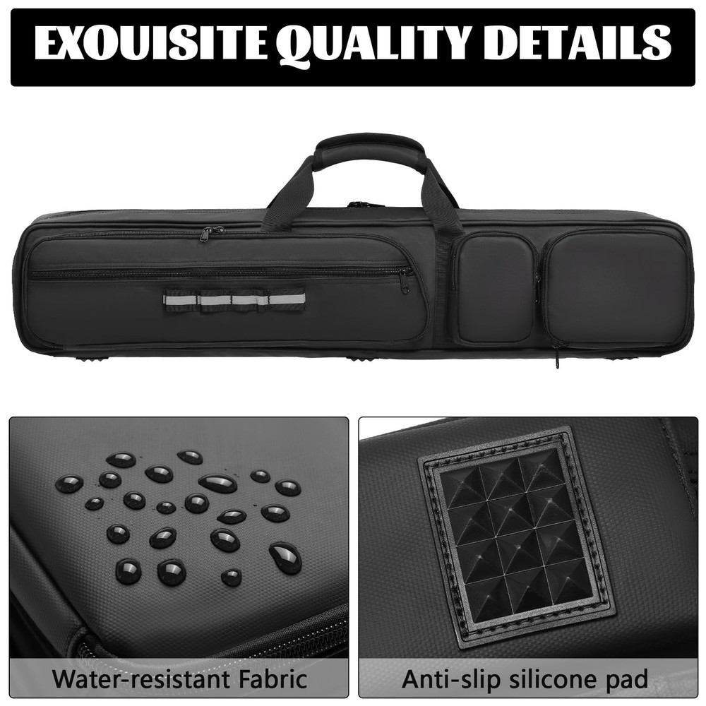 Pool Cue Case 4x4, Soft Padded Pool Stick Case,Pool Stick Case with Multiple ...