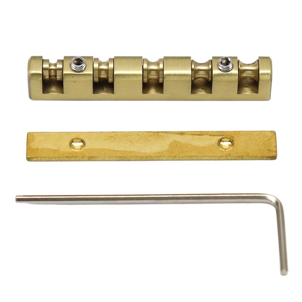 5 String 45mm Bass Nut Split Regulation Adjustable Height Brass Roller Nut