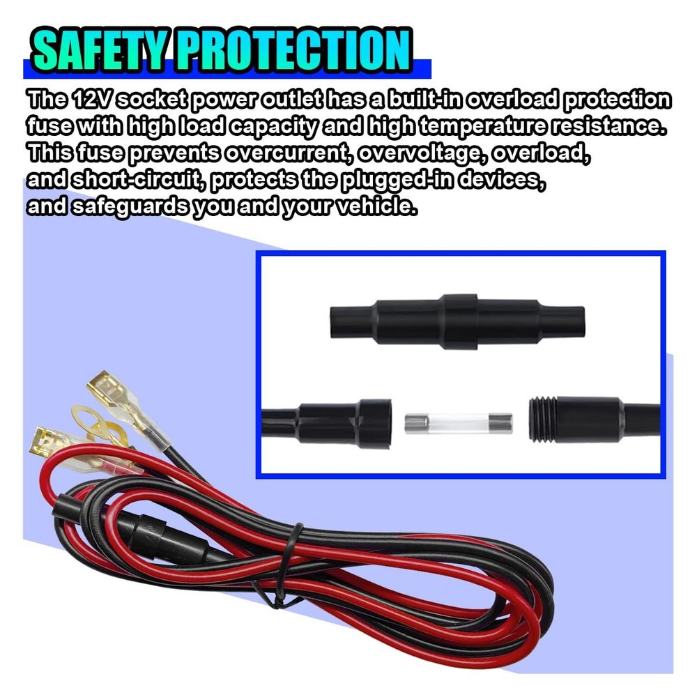 Cigarette Lighter Socket, DC 12V Car Power Outlet Socket Replacement, 1PC