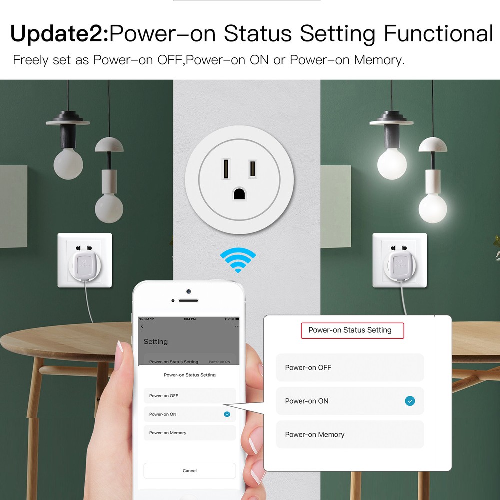 MOES WiFi Smart Power Dimmer Plug Switch Socket Outlet Timer Alexa Google APP