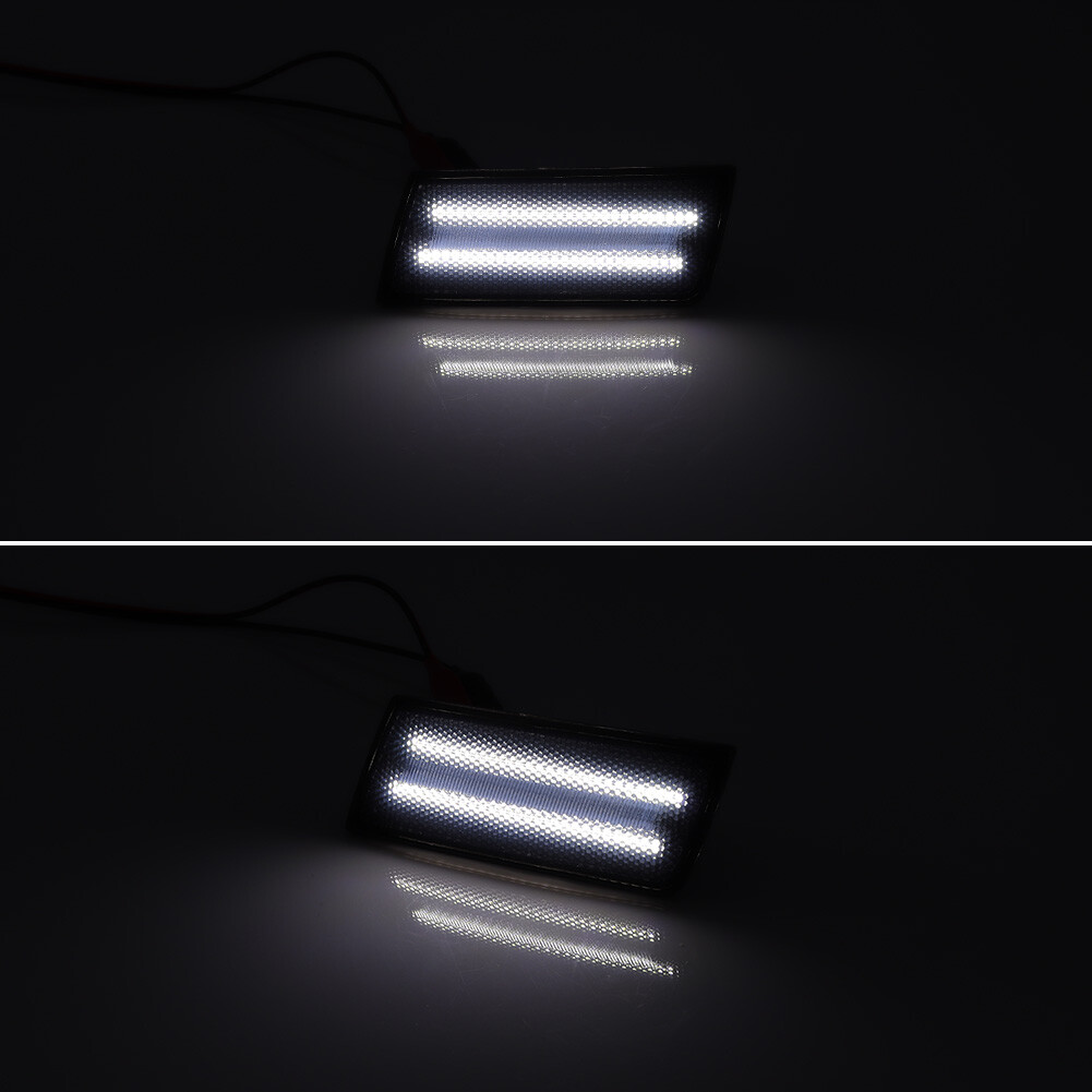 2X SMOKE LENS WHITE LED FRONT SIDE MARKER LIGHTS for 2005-2010 CHRYSLER 300 300C