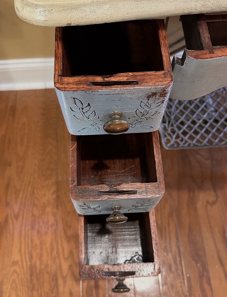 antique vanity desk with mirror