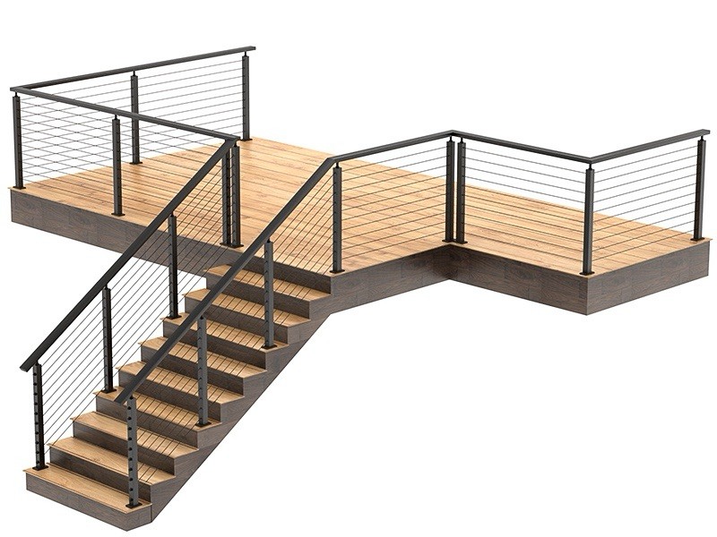 SS316 Cable Railing Corner Post 36" (Post 35"x2"x2") 90Drilled Railing Post