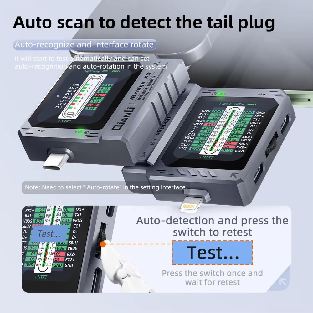 Mobile Phone Tail Plug Detector Tail Plug Comprehensive Analysis Tester Curre...