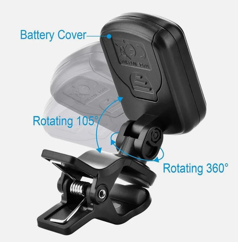 Clip-On LCD Digital Tuner for Guitar Bass Violin Ukulele Chromatic AT-01A