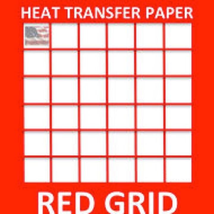 INKJET HEAT TRANSFER PAPER RED GRID 8.5" x 11" FOR LIGHT COLOR TSHIRTS 500Pk