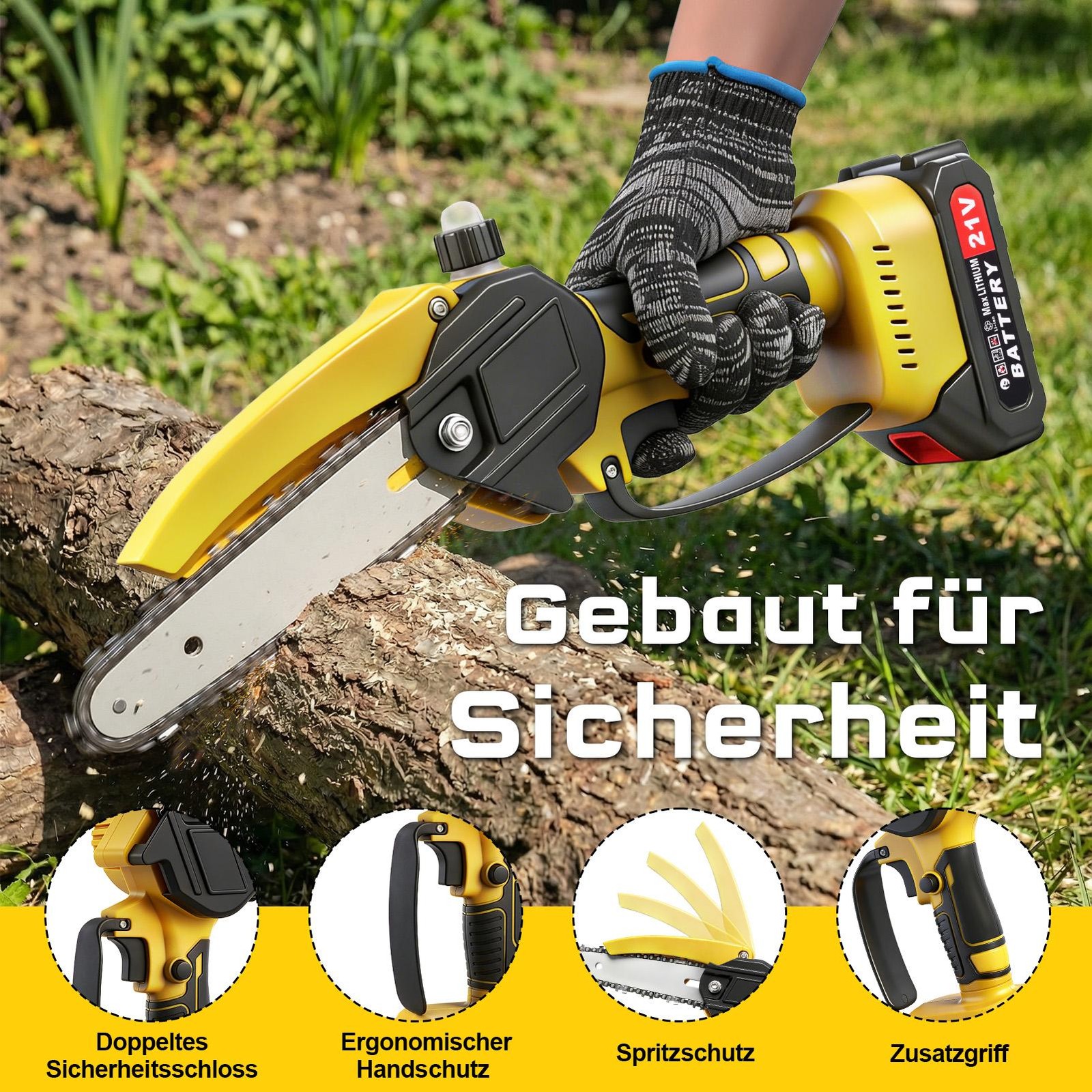 Electric Chainsaw Telescoping Pole Pruner High Branch Saw Garden Tree Pruning