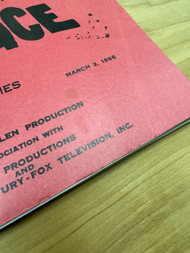 Lost in Space "All That Glitters" Irwin Allen Sci Fi TV show Script 1966