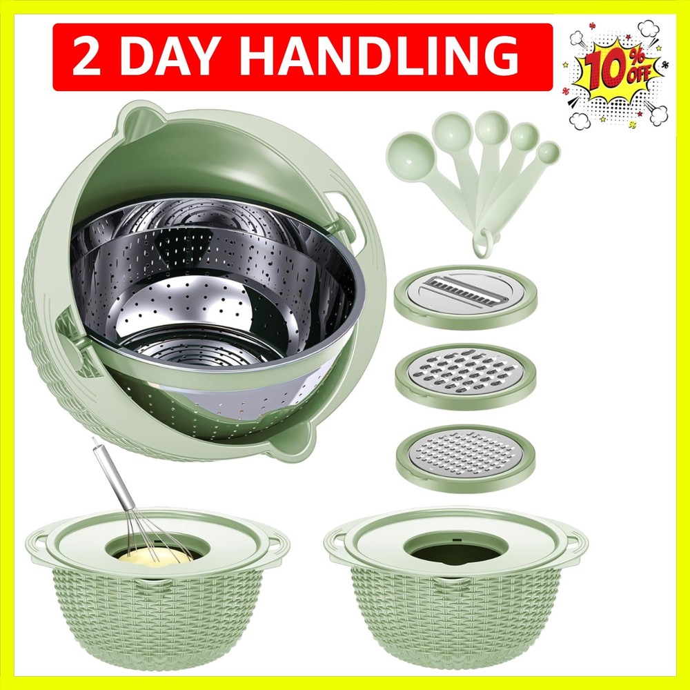 4-1 Strainer with Bowl & Spoons Set - Strainers and Colanders - Colanders for...