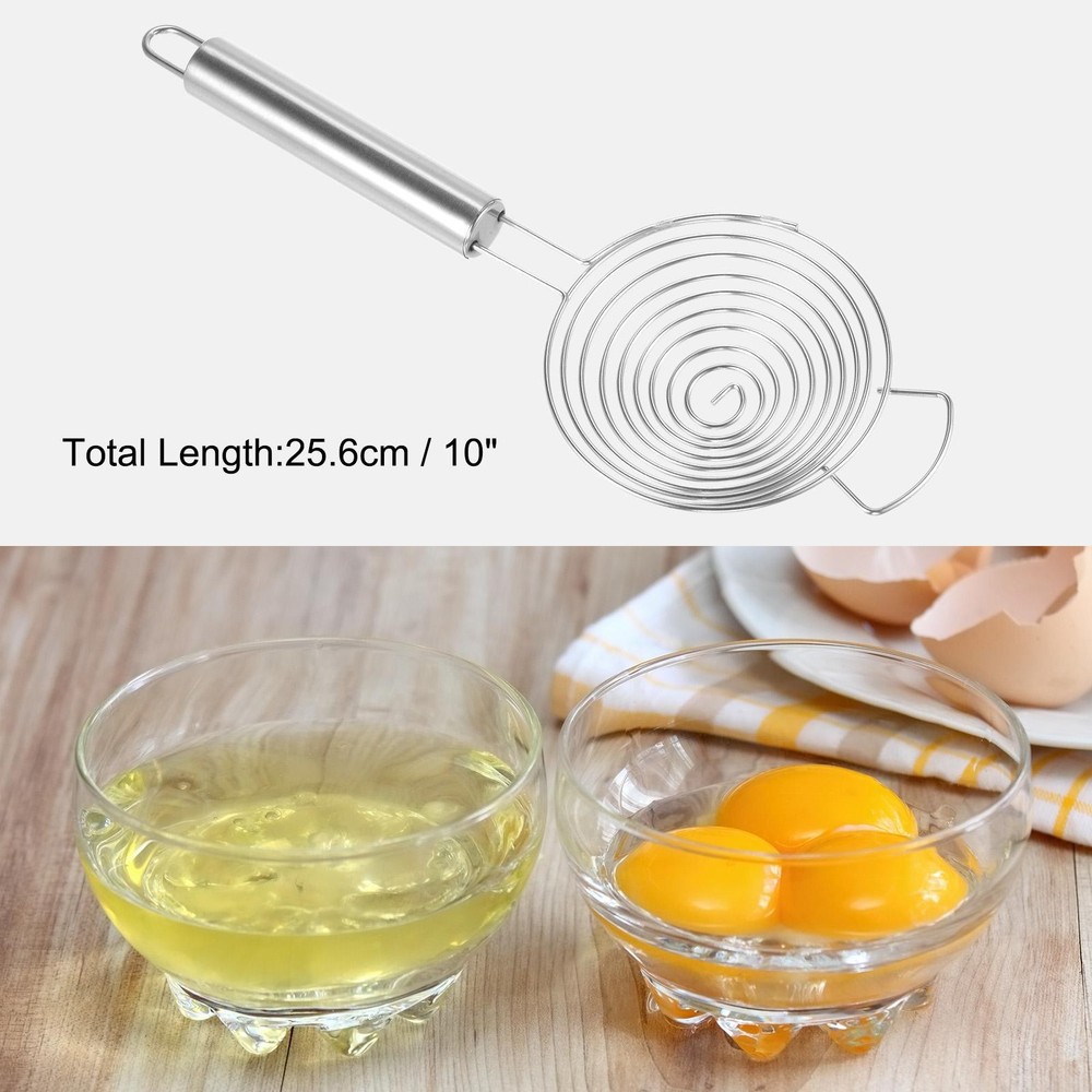 Egg Separator Stainless Steel Egg Yolk Separator with Long Handle Baking Tool
