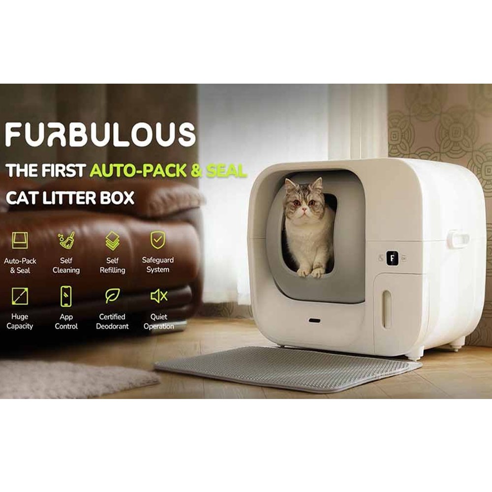 Furbulous Automatic Cat Litter Box Self Cleaning/Pack Refill System,APP Control