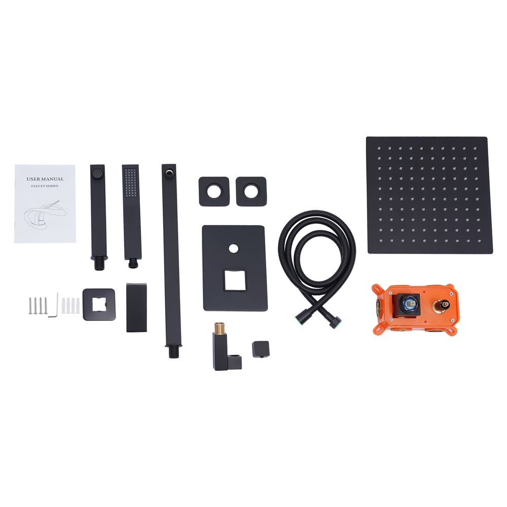 3 Function 10 Inch Rainfall Shower Head Bathroom Shower Spary System Combo Kit