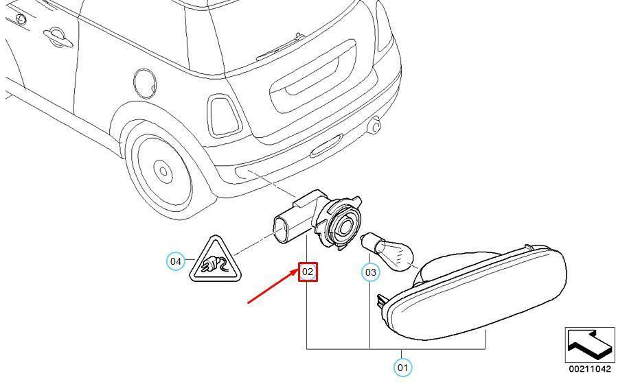 MINI R58 R59 Bulb Socket Genuine 63247249647