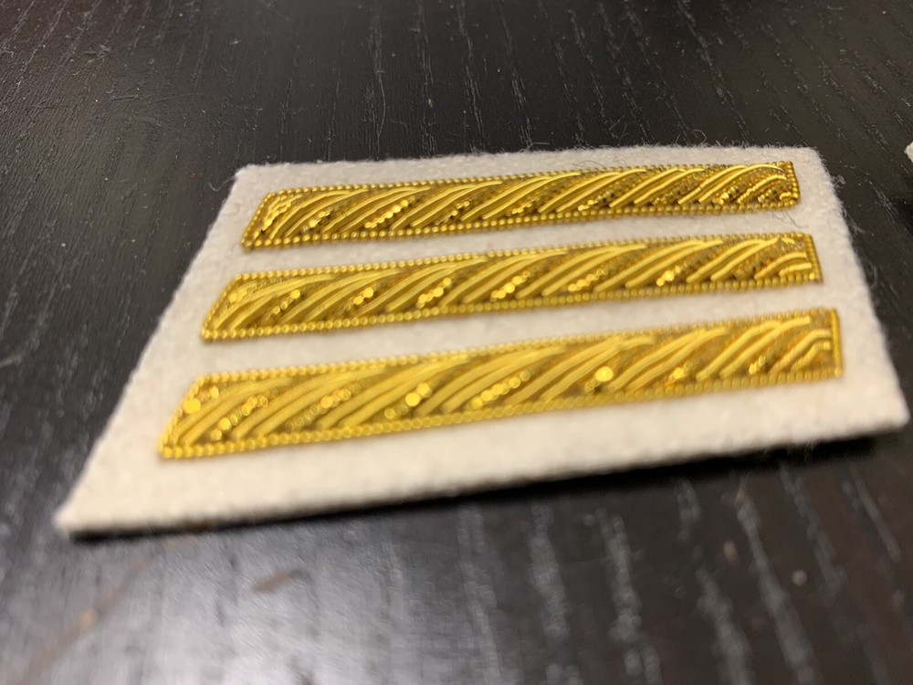 CSA Gold Embroidered Captains Bars - BUFF Background Pair - NEW