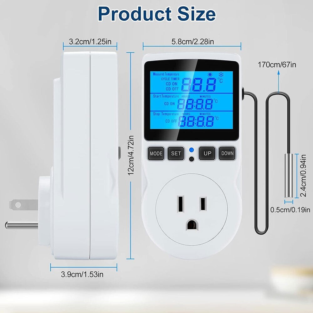 LCD Digital Plug in Thermostat Timer Switch Socket Temperature Controller Switch