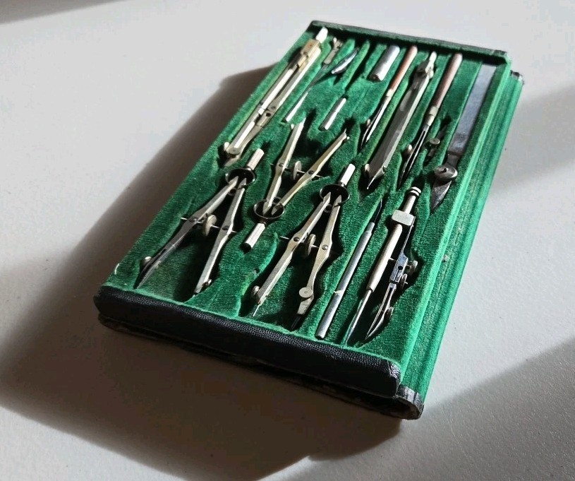 Vintage German Compass Precision Instuments With Velvet Case