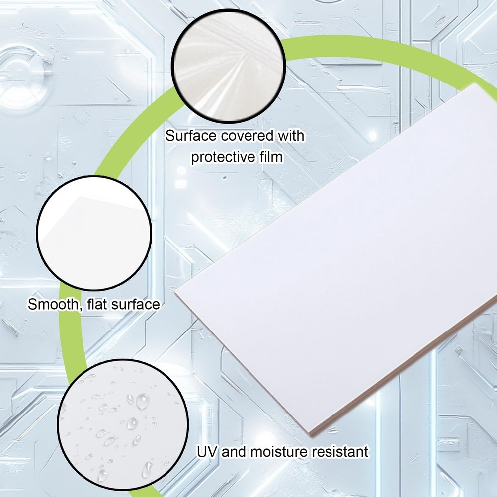 HDPE Sheet 1/4-2PCS 12" x 8" High Density Polyethylene Sheets with Protective...