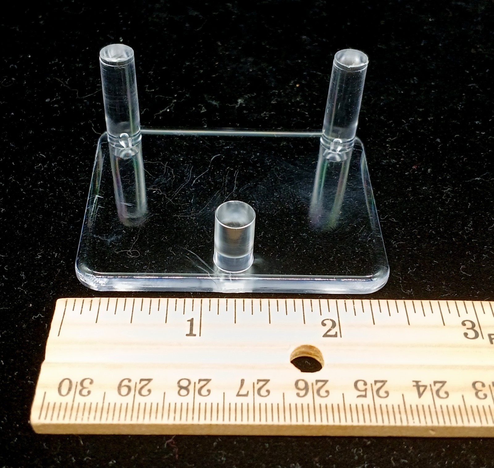 Clear Acrylic Plastic 3-Peg Rock Mineral Fossil Geode Display Stands