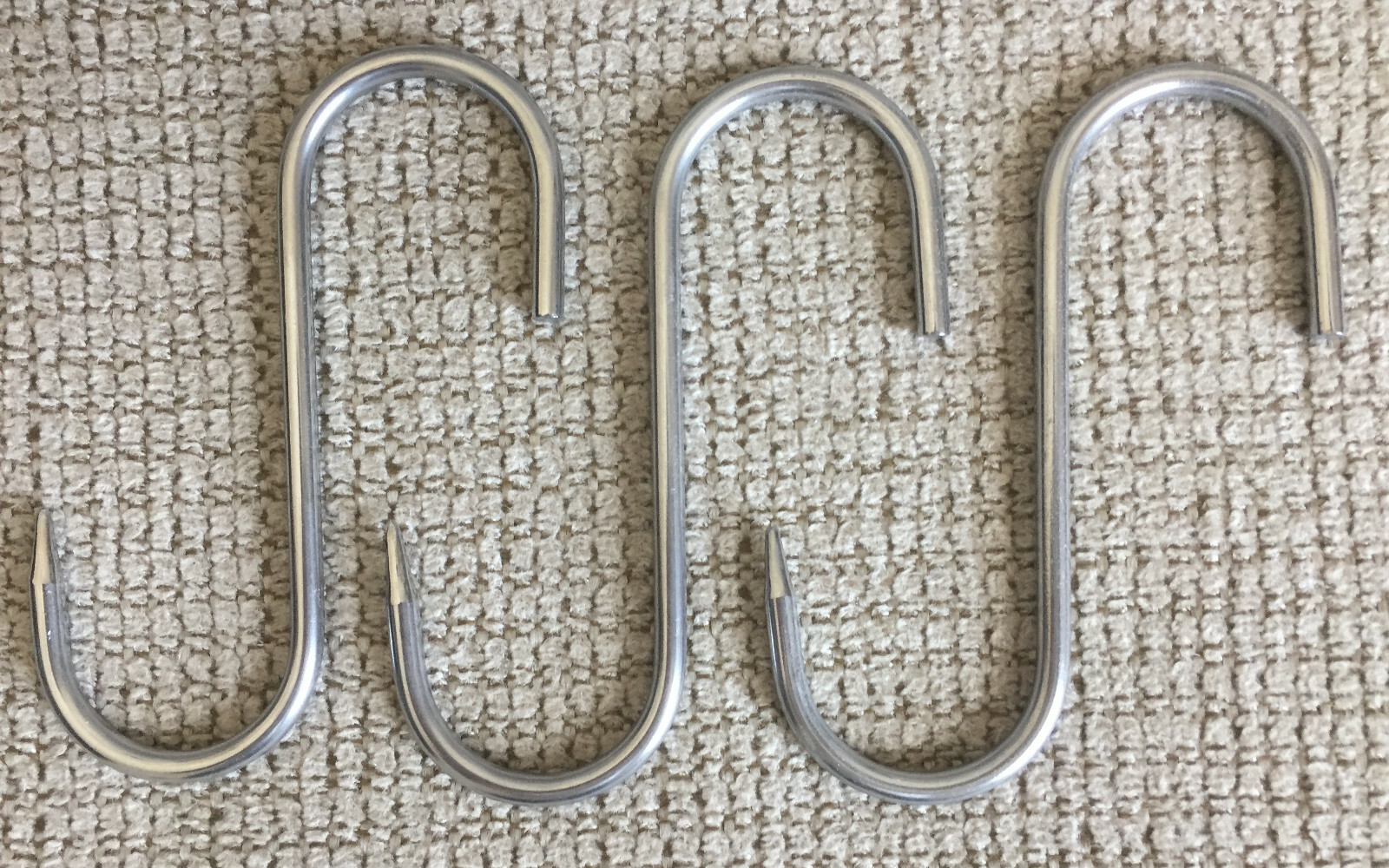 P-Squared P2 Small Hanging Meat Hook 3 Pack - Stainless Steel - Italian Made