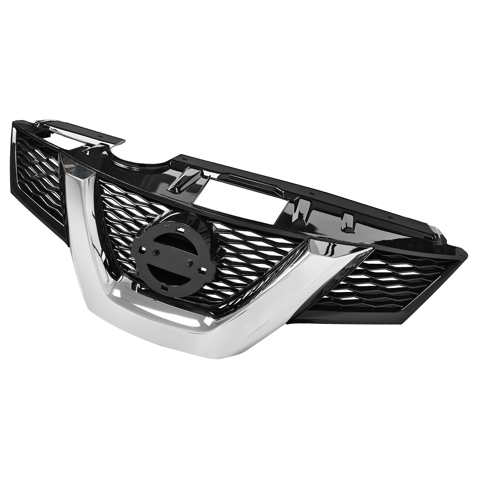 Chrome With Black Front Grille Upper Bumper Grill For Nissan Rogue 2014-2016