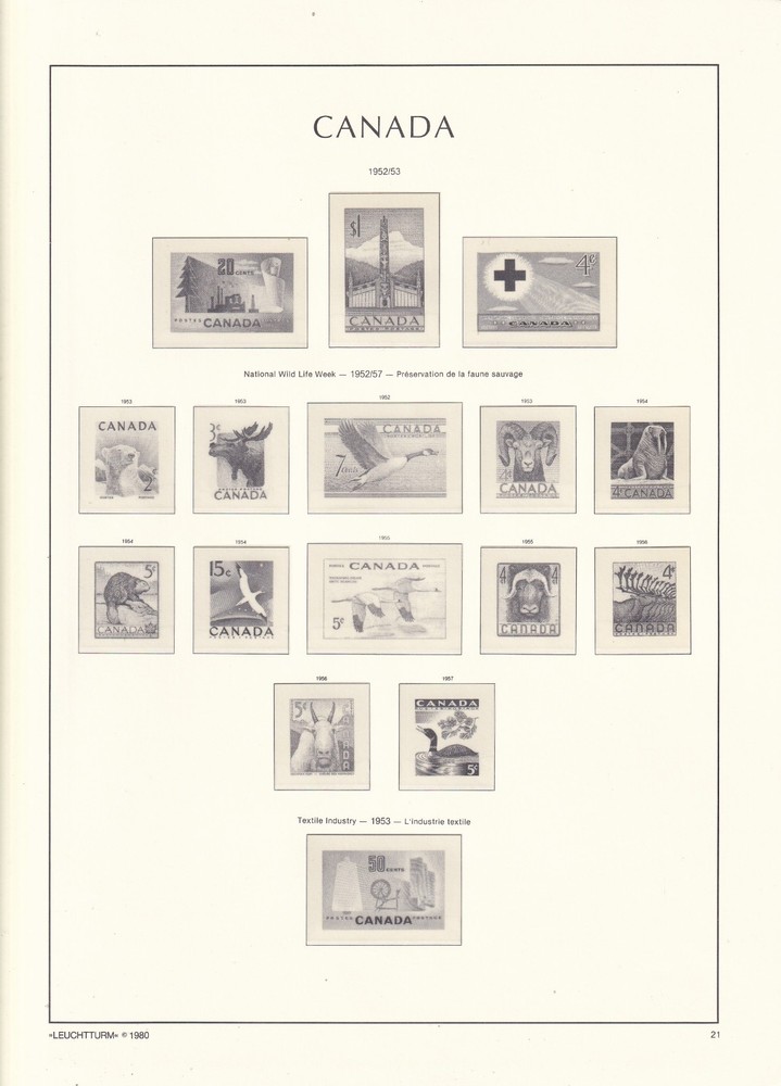 CANADA RED LIGHTHOUSE DL HINGELESS ALBUM & SLIPCASE PAGES 1952 -1990 LIST BELOW