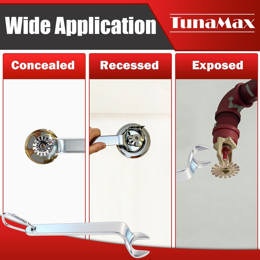 TunaMax Universal Fire Sprinker Head wrench for 1/2" 1 Pack, Chrome