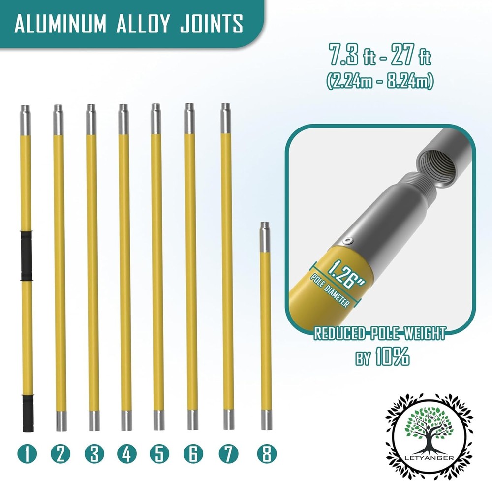 Pole Saws for Tree Trimming, 7.3-27 Ft Extendable Tree Trimmers Long Handle Prun