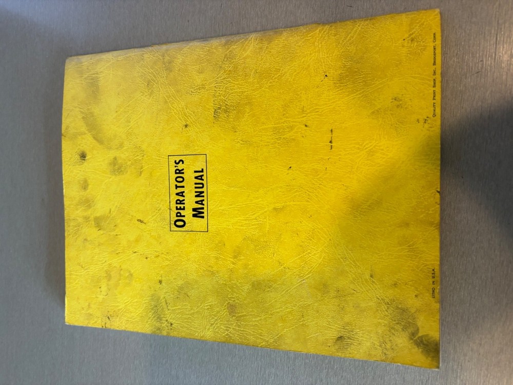 Original Bridgeport Vertical Milling Machine Operators Manual