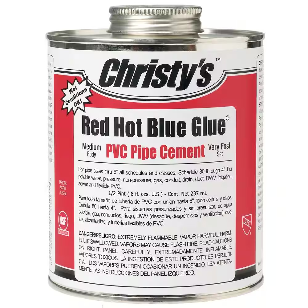 8 Fl. Oz. Red Hot Blue Glue PVC Pipe Cement
