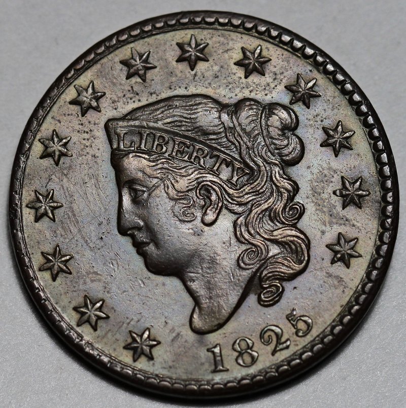 1825 Coronet Head Large Cent - US 1c Copper Coin