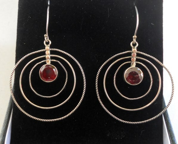 Handmade Sterling Silver Garnet Earrings