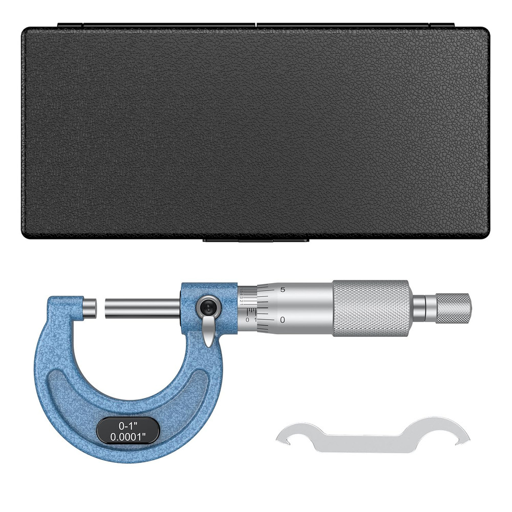Precision Outside Micrometer Set, 0-1", 0.0001" Graduation with Case