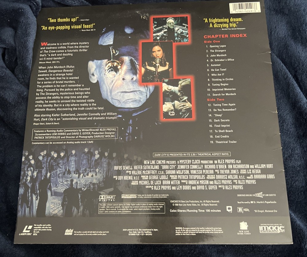 DARK CITY (1998) Widescreen Laserdisc with Commentary