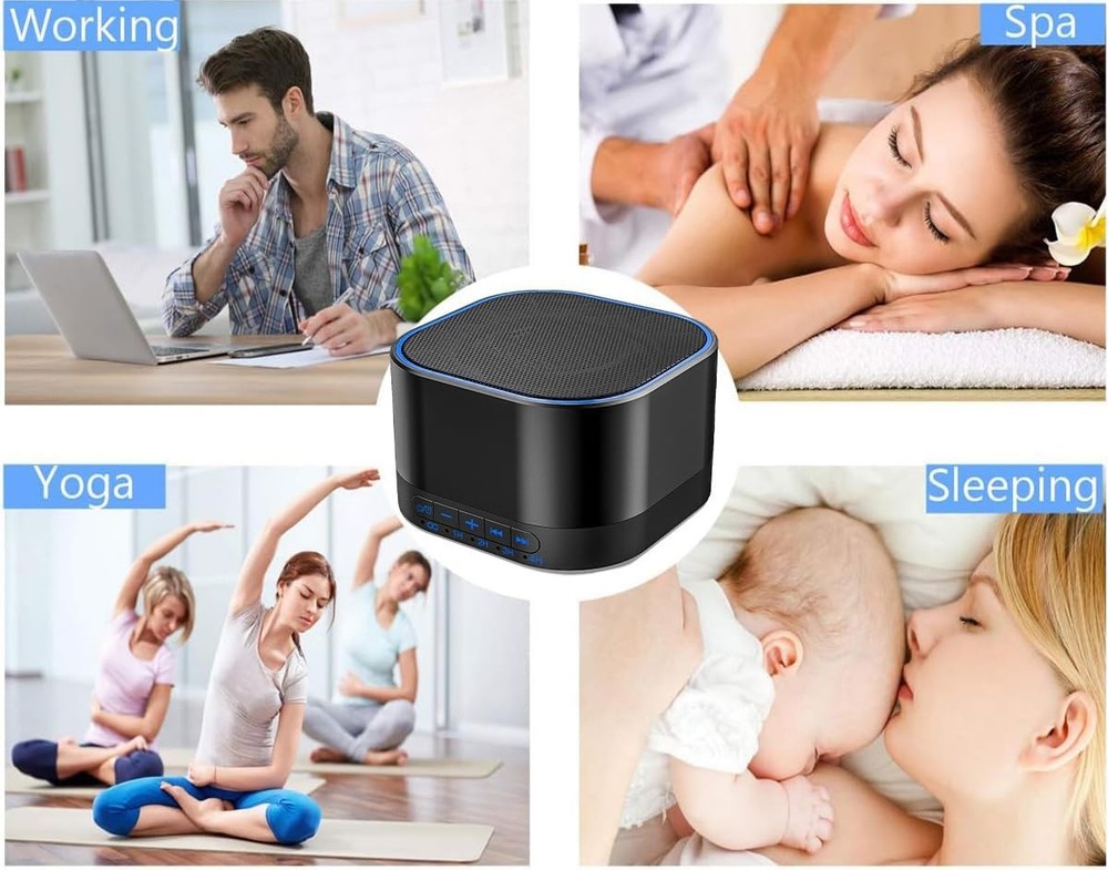 White Noise Machine with 20 Non Looping Natural Soothing Sounds Memory Function