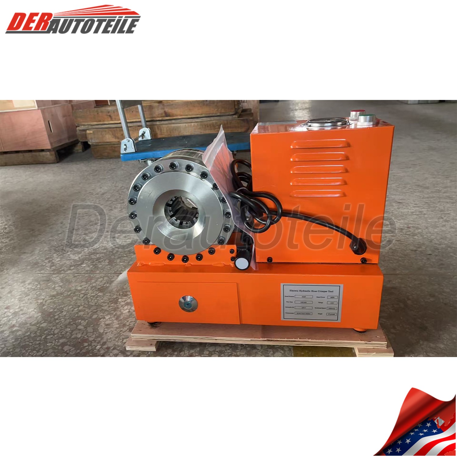 Electric Hydraulic Hose Crimper Tool with 9 Dies 110V Crimping Kit for AC & Auto