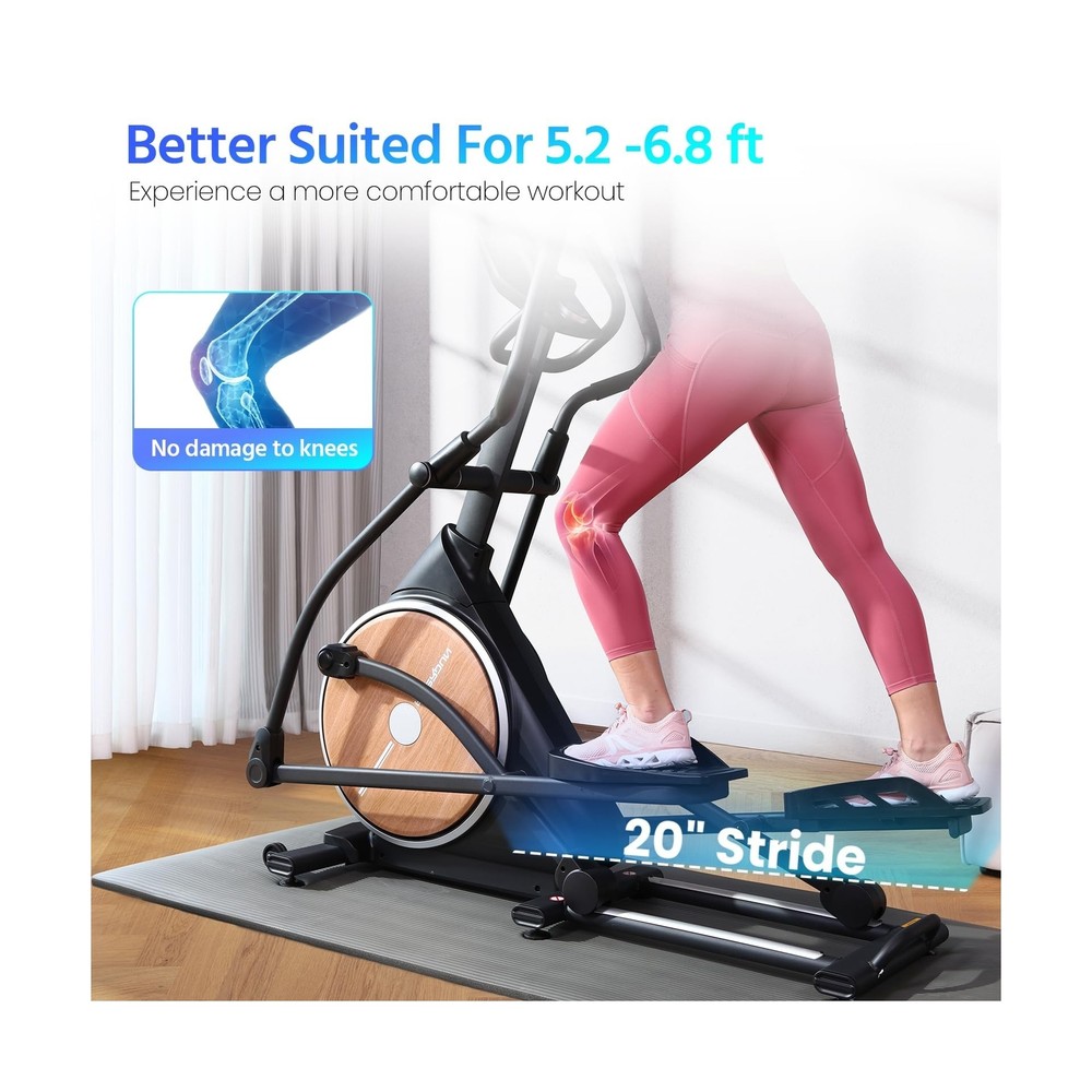 FEIERDUN Elliptical Machine, Cross Trainer for Home Use with Hyper-Quiet Elec...