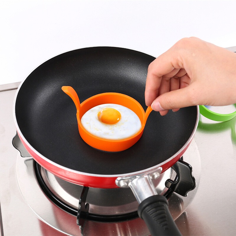 Silicone Round Egg Ring Omelette Fry Egg Mold Pancake Ring Nonstick Kitchen Tool
