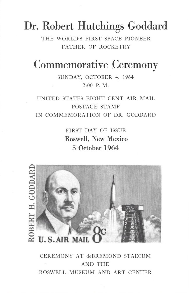 C69 DR. ROBERT GODDARD FIRST DAY CEREMONY PROGRAM FDC ROSWELL NEW MEXICO