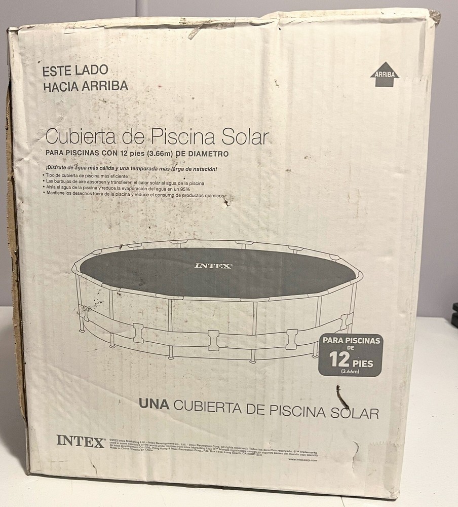 Intex 12'x12' Plastic Solar Pool New Damaged Box
