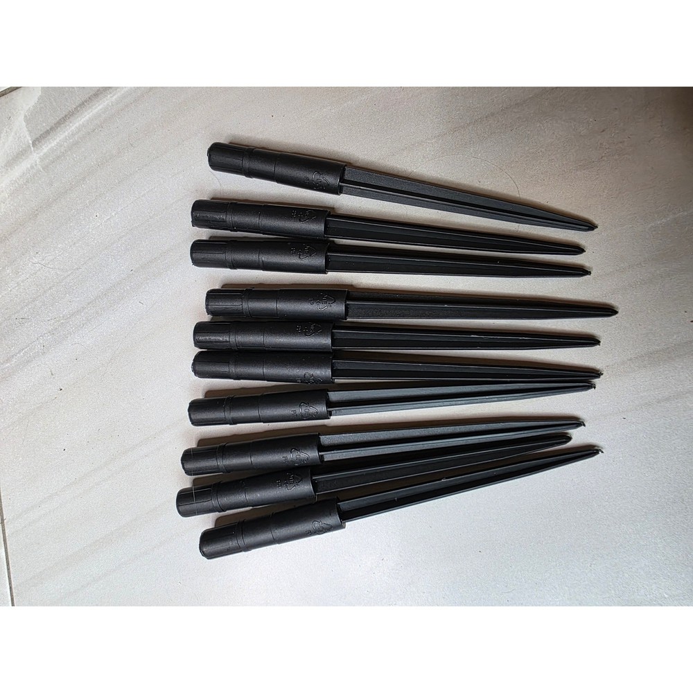 10 Pack Black Plastic Replacement Ground Stakes for Solar Landscape Path Lights