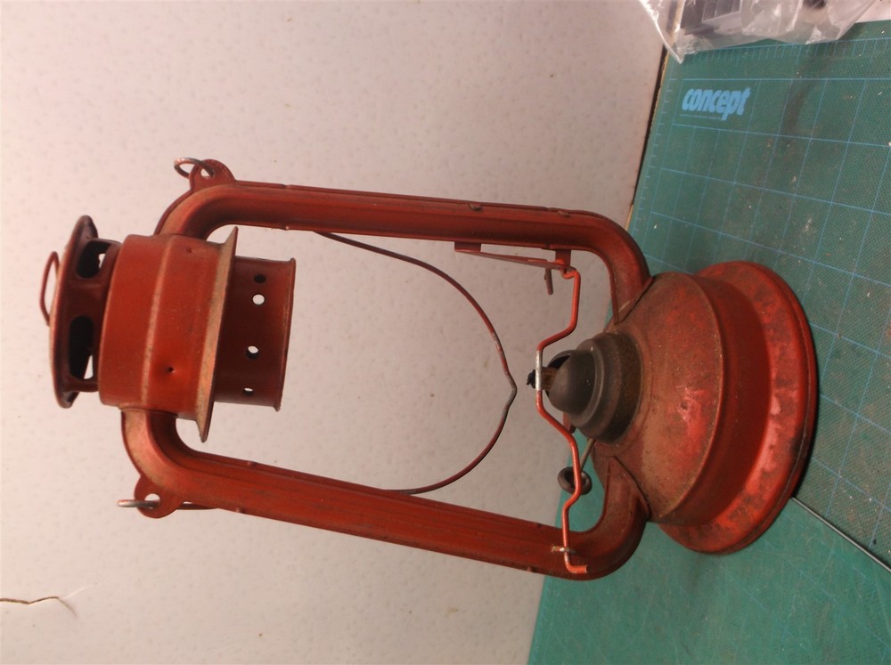 Vintage Red Lantern **No Globe**
